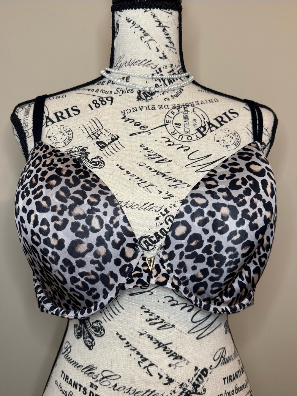Victoria’s Secret Leopard Print T-Shirt Bra - Black/Beige